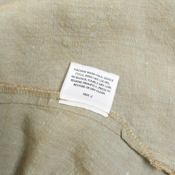 EILEEN FISHER Linen Blend Dress Midi Tank Sundress Pullover Khaki Lagenlook - Picture 6 of 11